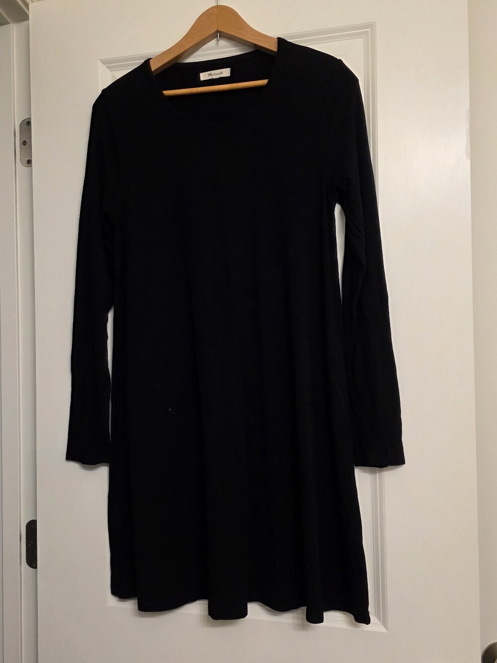Madewell Longsleeve Flowy Dress Black Classic Casual Gothic Boho Womens M